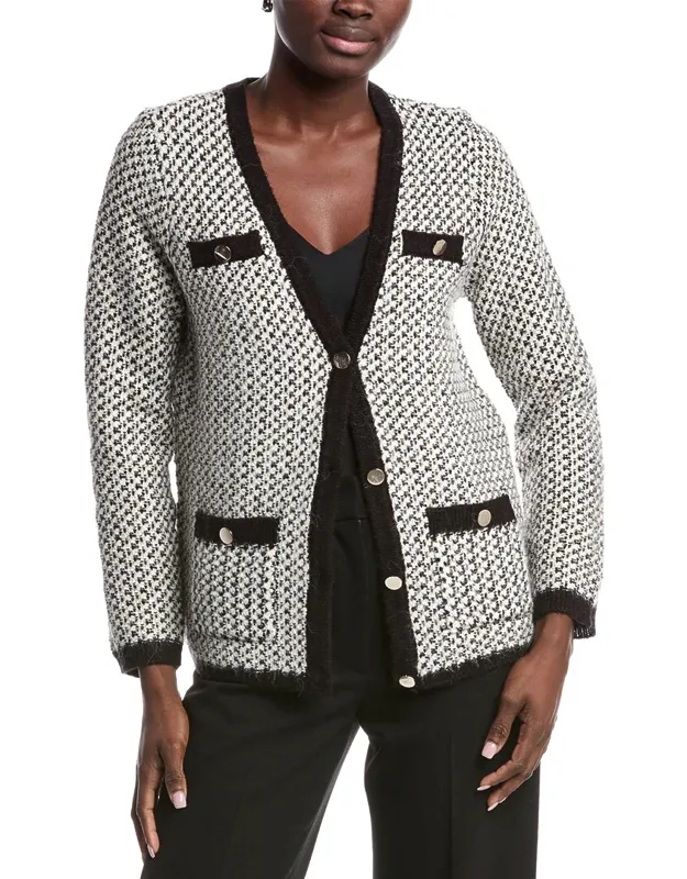Knit Houndstooth Cardigan