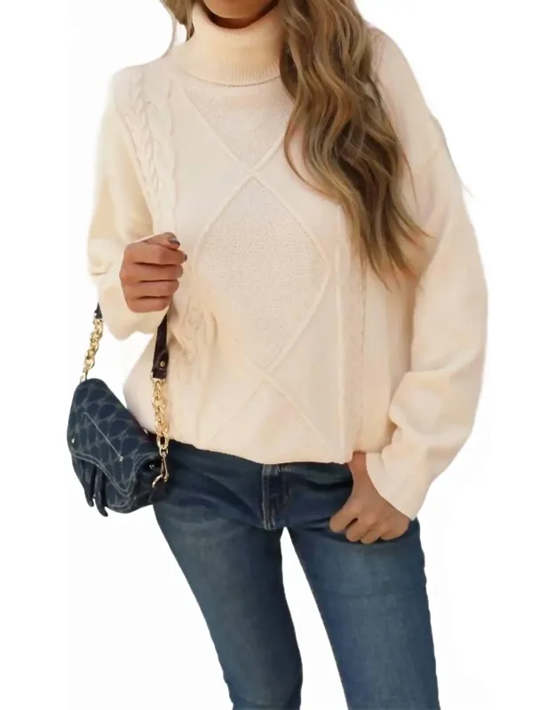 Cable Knit Turtle Neck Sweater