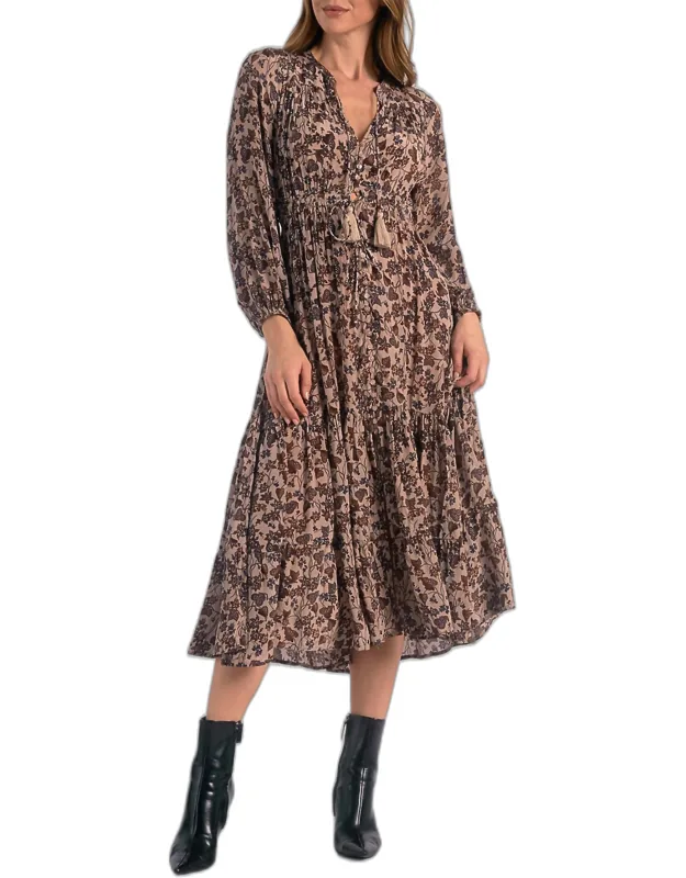 Blouson Sleeve Midi Dress