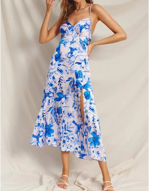 Backless Boho Floral Bow Tie Maxi Dress