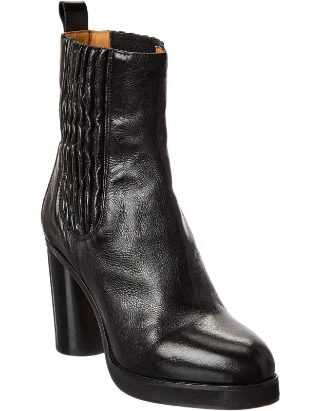 Lilde Leather Boot With Padded Insole And Smooth Sole