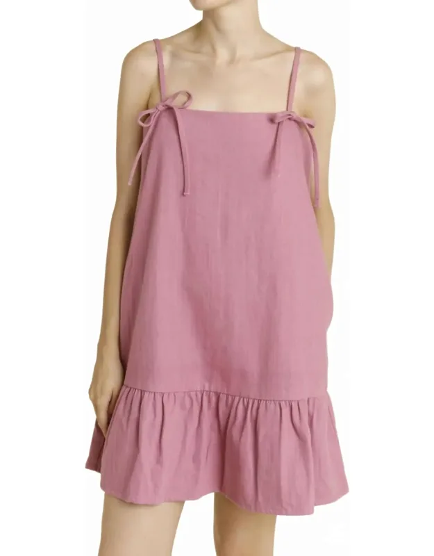 Bow Trim Mini Dress