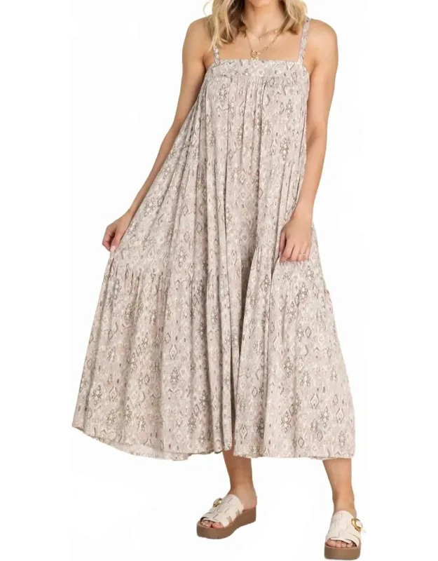 Aztec Maxi Tiered Sun Dress