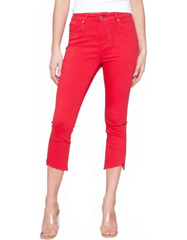 Bell Bottom Pants With Raw Edge Hem