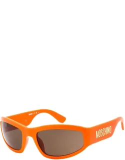 Sunglasses, Rectangle Full Rim, Matte Lime Frame And Green Lens