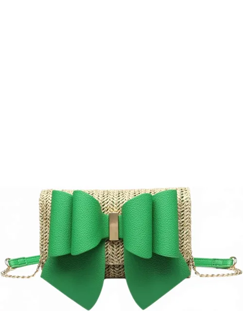 Bonnie Straw Wallet Bowtie Crossbody Bag