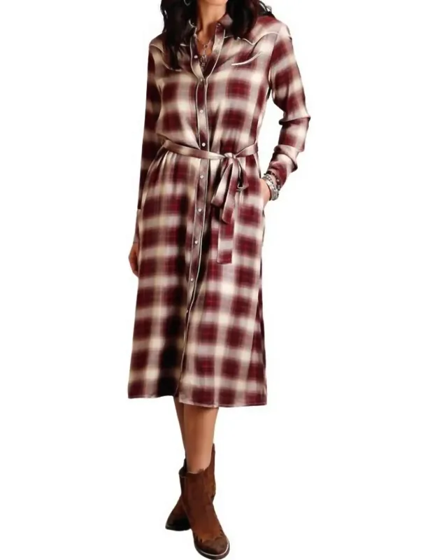 Ombre Plaid Dress