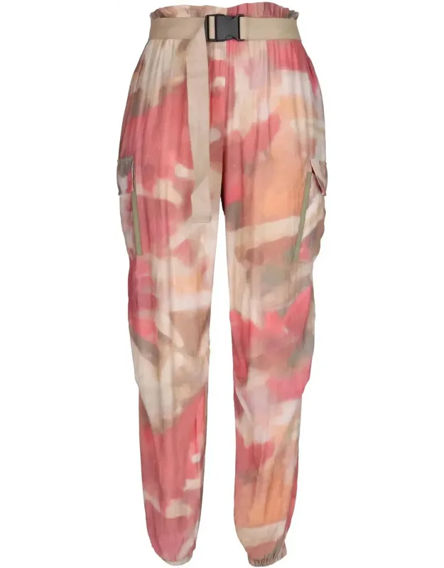 Abstract Print Cargo Pants
