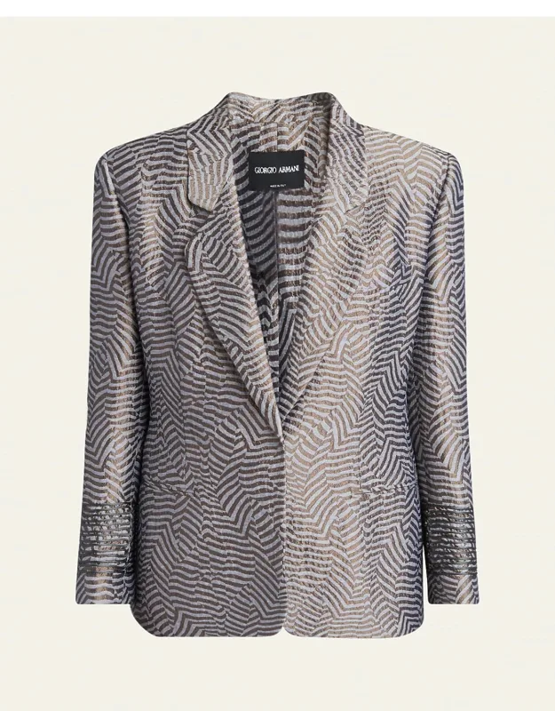 Animalier Silk Jacquard Blazer