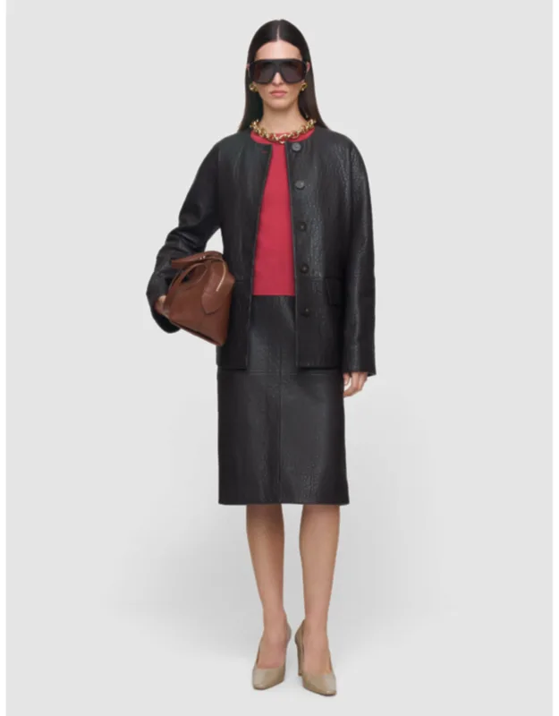 Pebble Leather Skirt