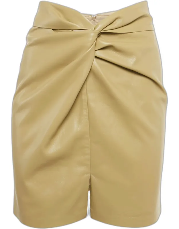 Vegan Leather Sarong Mini Skirt