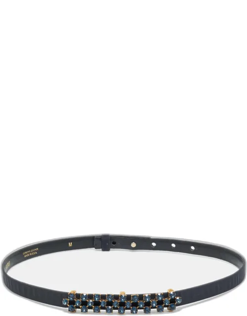 Satin Crystal Embellished Waist Belt