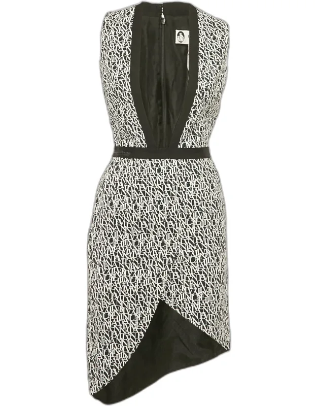Crepe Plunge Neck Dress