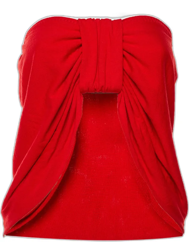 Wool Knit Strapless Top