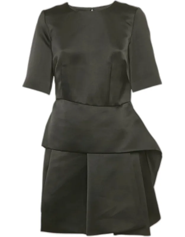 Taffeta Sculpted Peplum Mini Dress