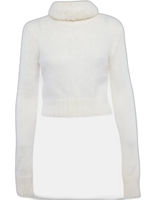 Mohair Turtle Neck Crop Sweater