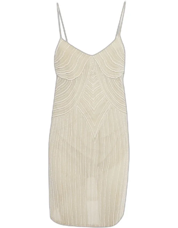 Silk Chiffon Beaded Mini Dress