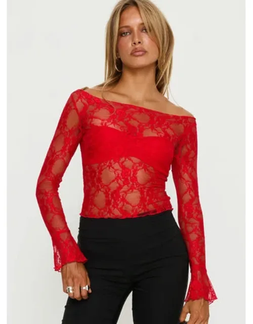 Sheer Lace Long Sleeve Top