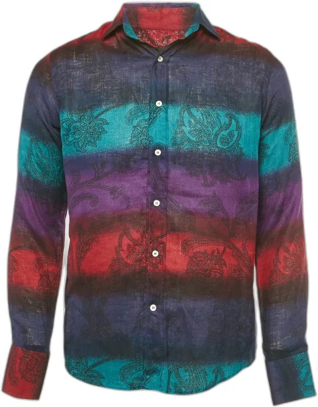 Multicolor Paisley Print Linen Shirt