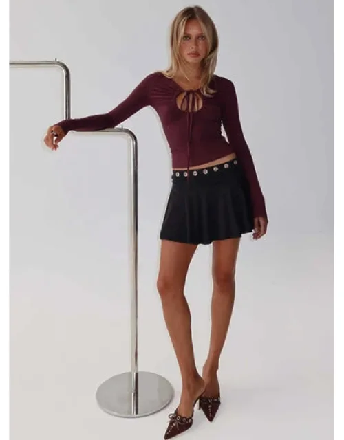 Eyelet Mini Skirt