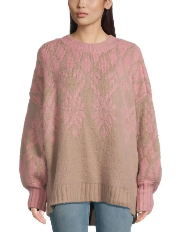 Knit Printed Tunic Sweater