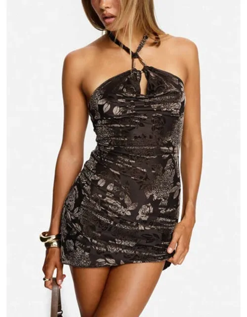 Halter Keyhole Mini Dress