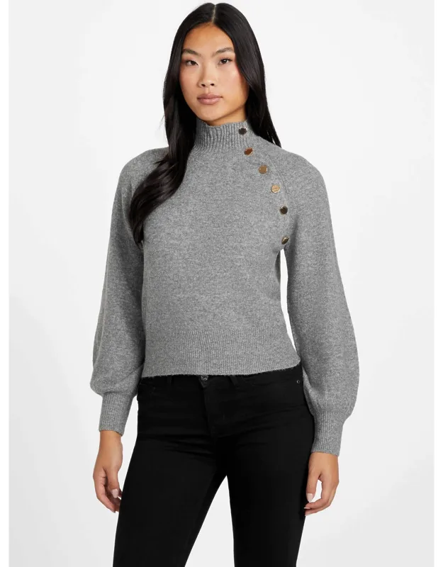 Asymmetrical Button Sweater
