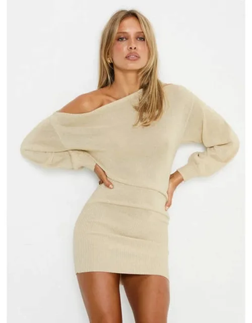 Off Shoulder Long Sleeve Knit Mini Dress