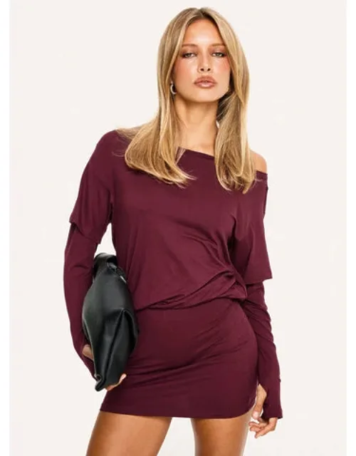 Long Sleeve Off Shoulder Mini Dress