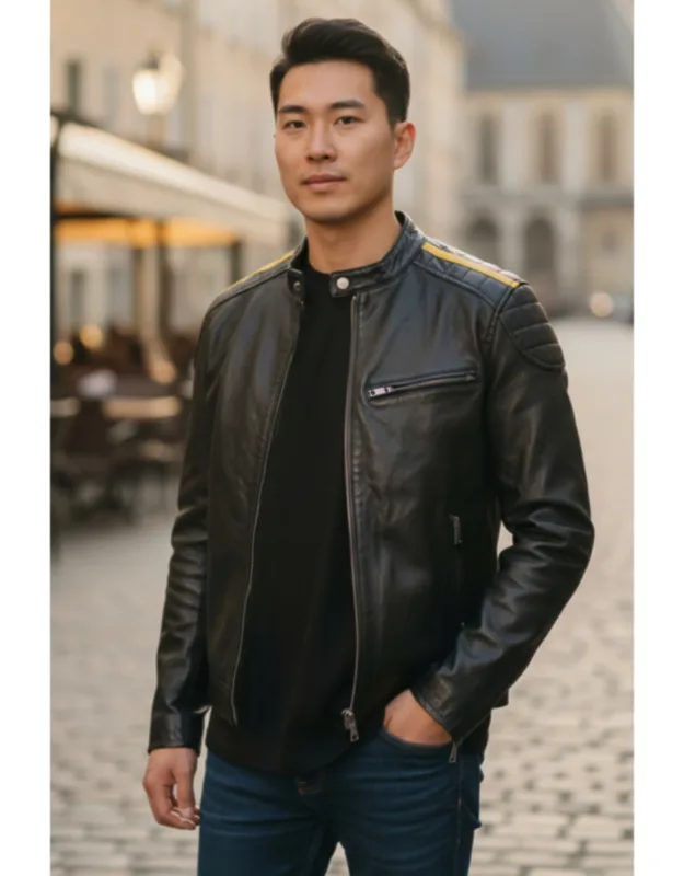 Quilted Leather Biker Jacket