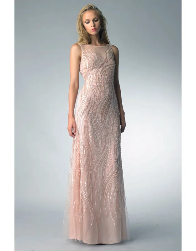 Sequined Sleeveless Evening Dress