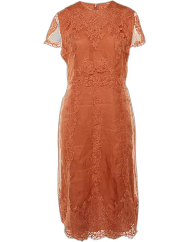 Lace And Organza Midi Dress