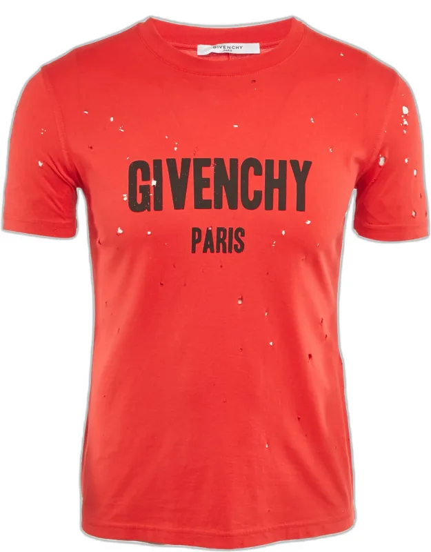 Distressed Cotton Half Sleeve T-shirt