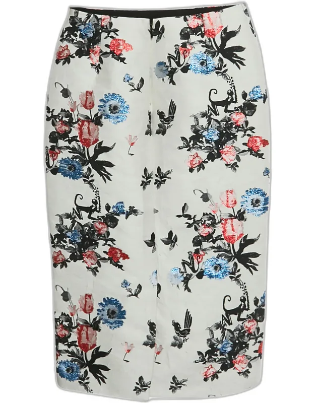 Floral Jacquard Pencil Skirt