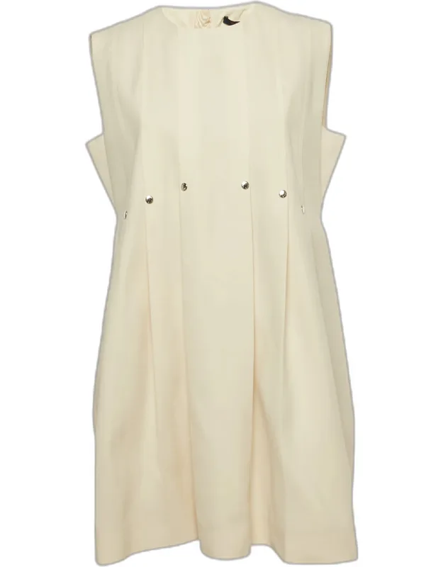 Wool Pleated Sleeveless Mini Dress
