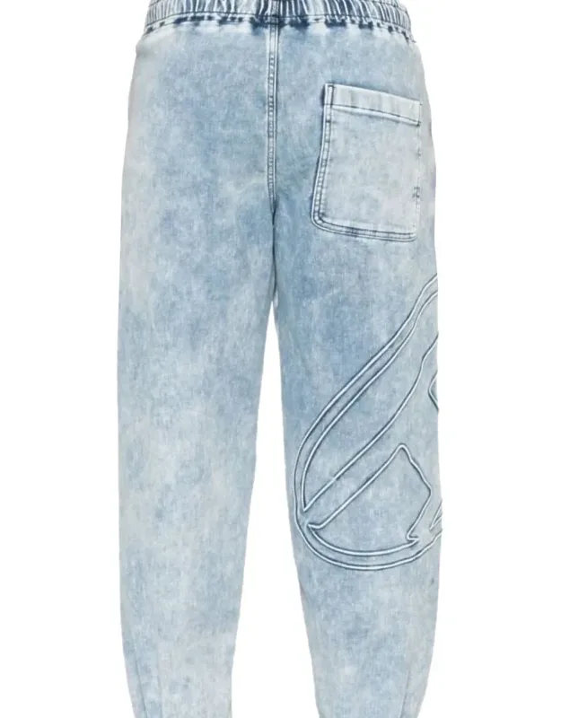 Jeans With Elasticated Drawstring Waistband And Two Side Inset Pockets