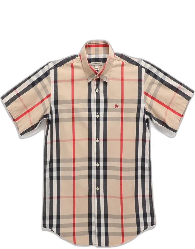 Check Cotton Button Front Shirt 14y