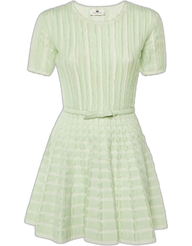 Knit Ruffled Mini Dress