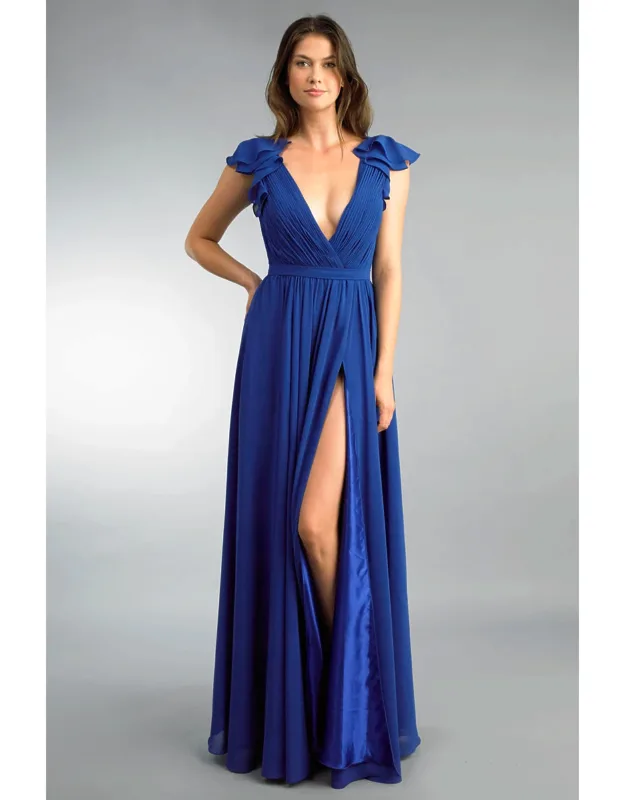 Ruffle Collar Evening Dress