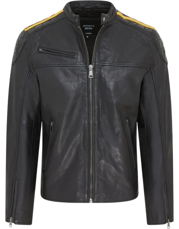 Classic Quilted Leather Biker Jacket