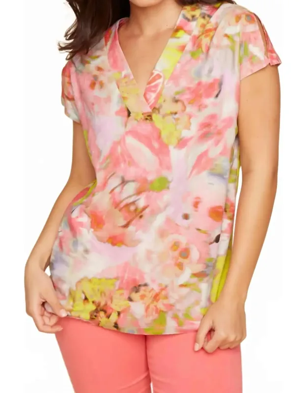 Watercolor Floral Fruit Linen Tunic