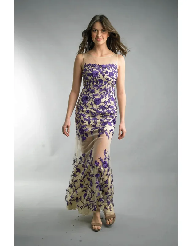 Embroidered Evening Dress