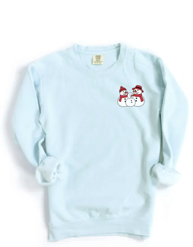 Snowman Family - Garment Dyed Graphic Sweatshirt