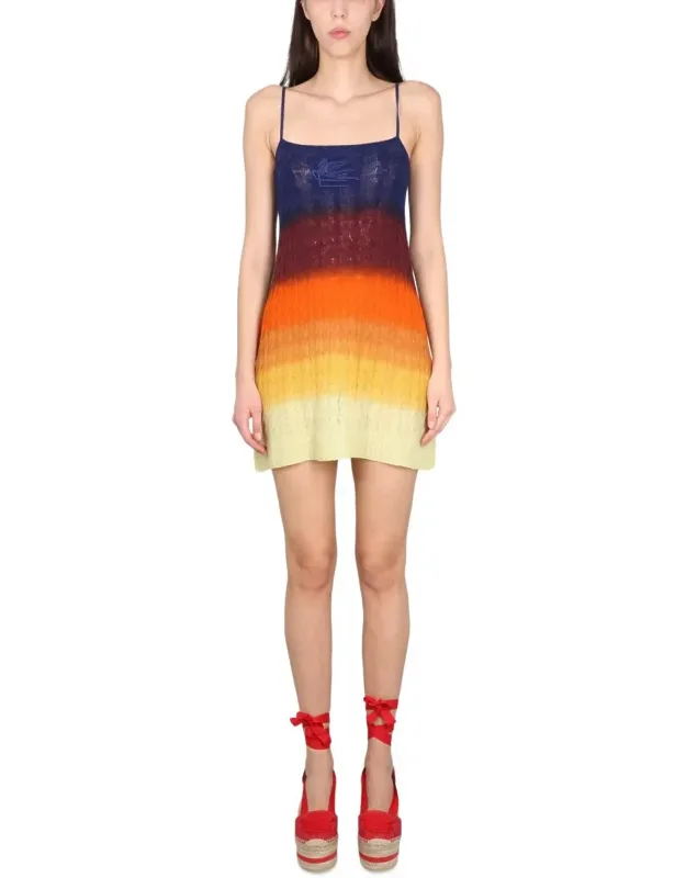 Shaded Wool Mini Dress