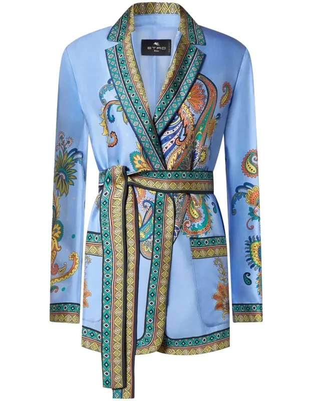 Jacket With Tied Waist And Patch Pockets