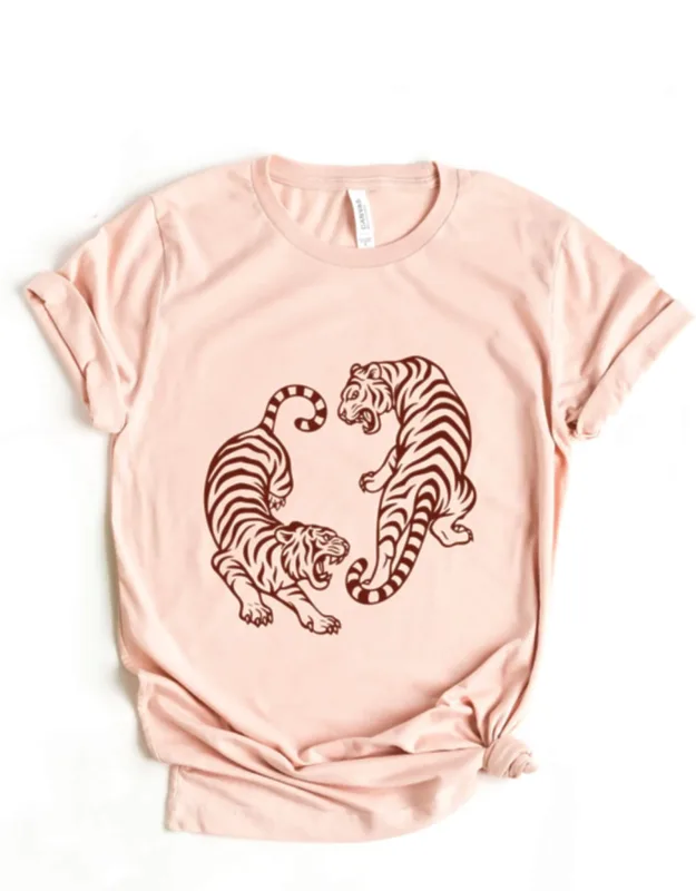 Two Tigers - Short Sleeve Graphic T-shirt