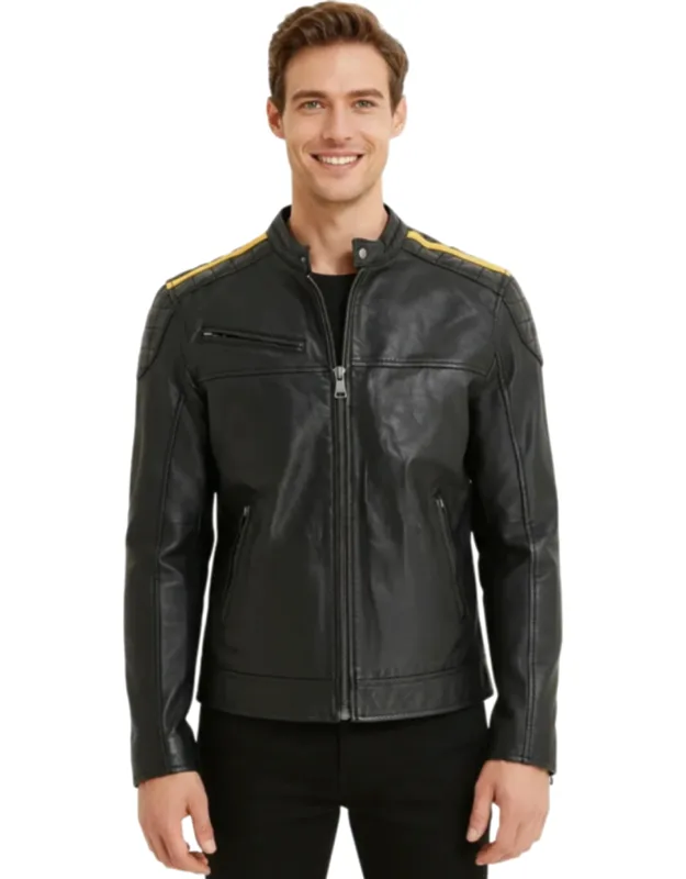 Classic Quilted Leather Biker Jacket