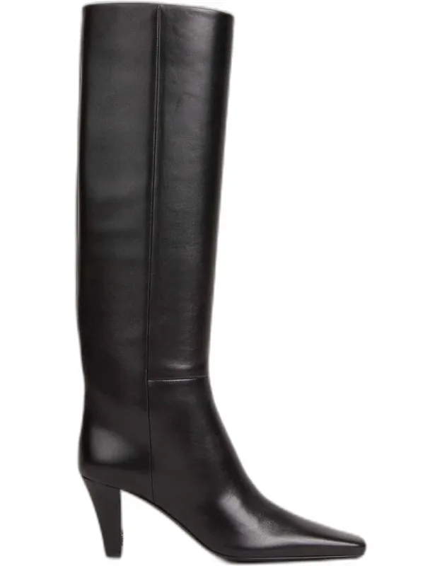 Pointed Leather Boots