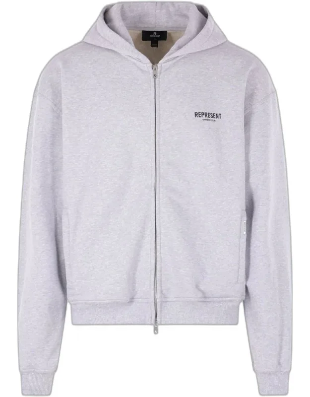 Sweater Double-zip Hoodie With Welt Pockets