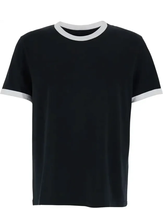 Crewneck T-shirt With Contrasting Details In Cotton